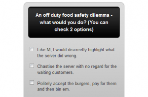 Poll: An off duty food safety dilemma